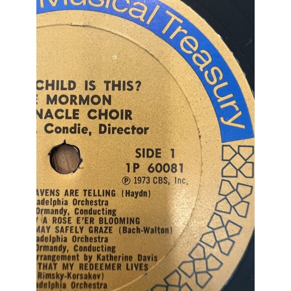 What Child Is This? The Mormon Tabernacle Choir Vinyl 1P 60081 Record Album - Picture 3 of 5